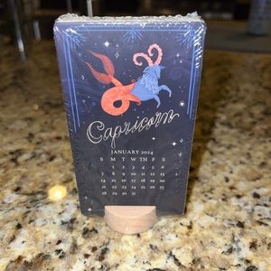 Molly & Rex mini 12-month zodiac sign standup desk calendar